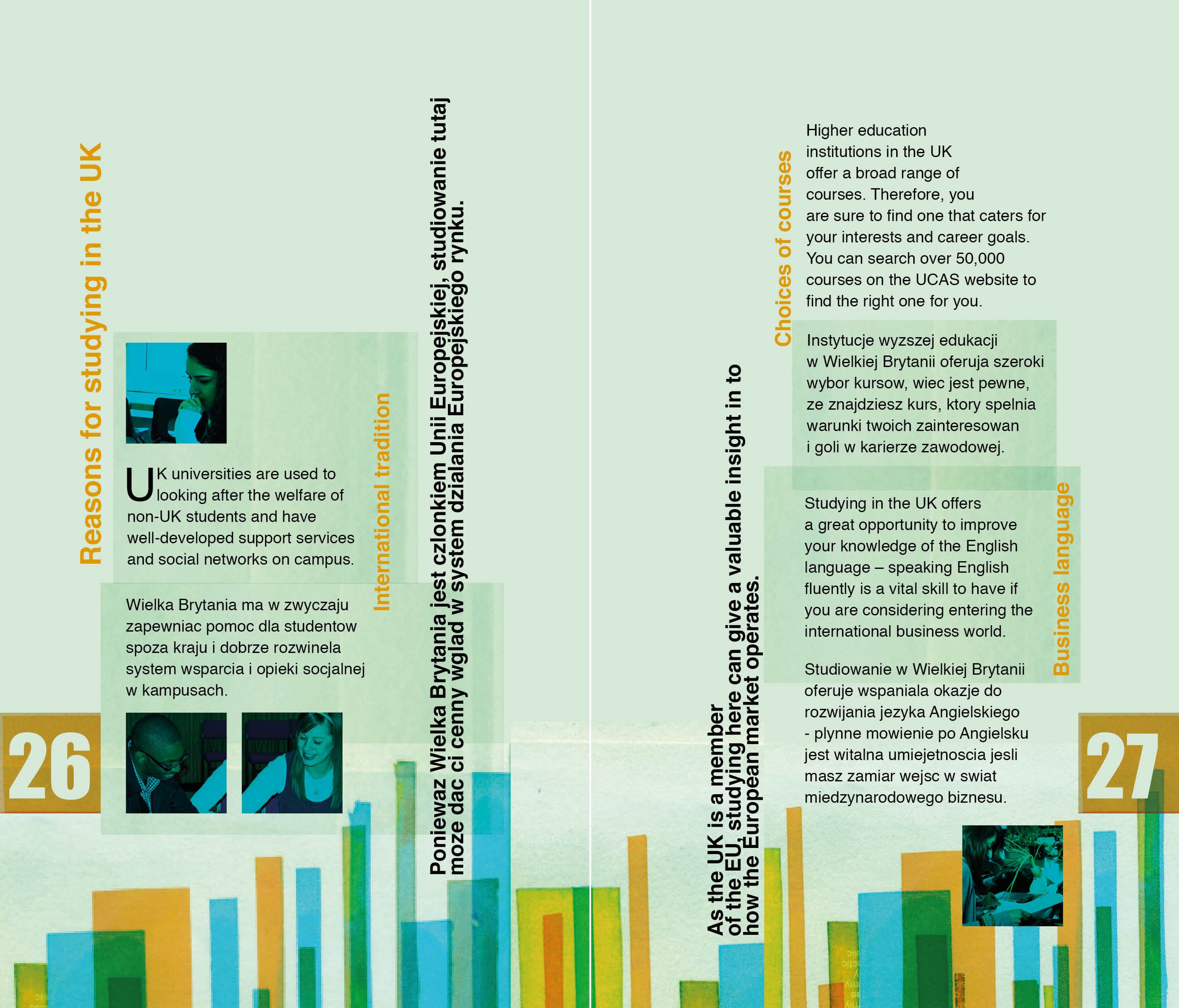 Student Handbook double-page spread