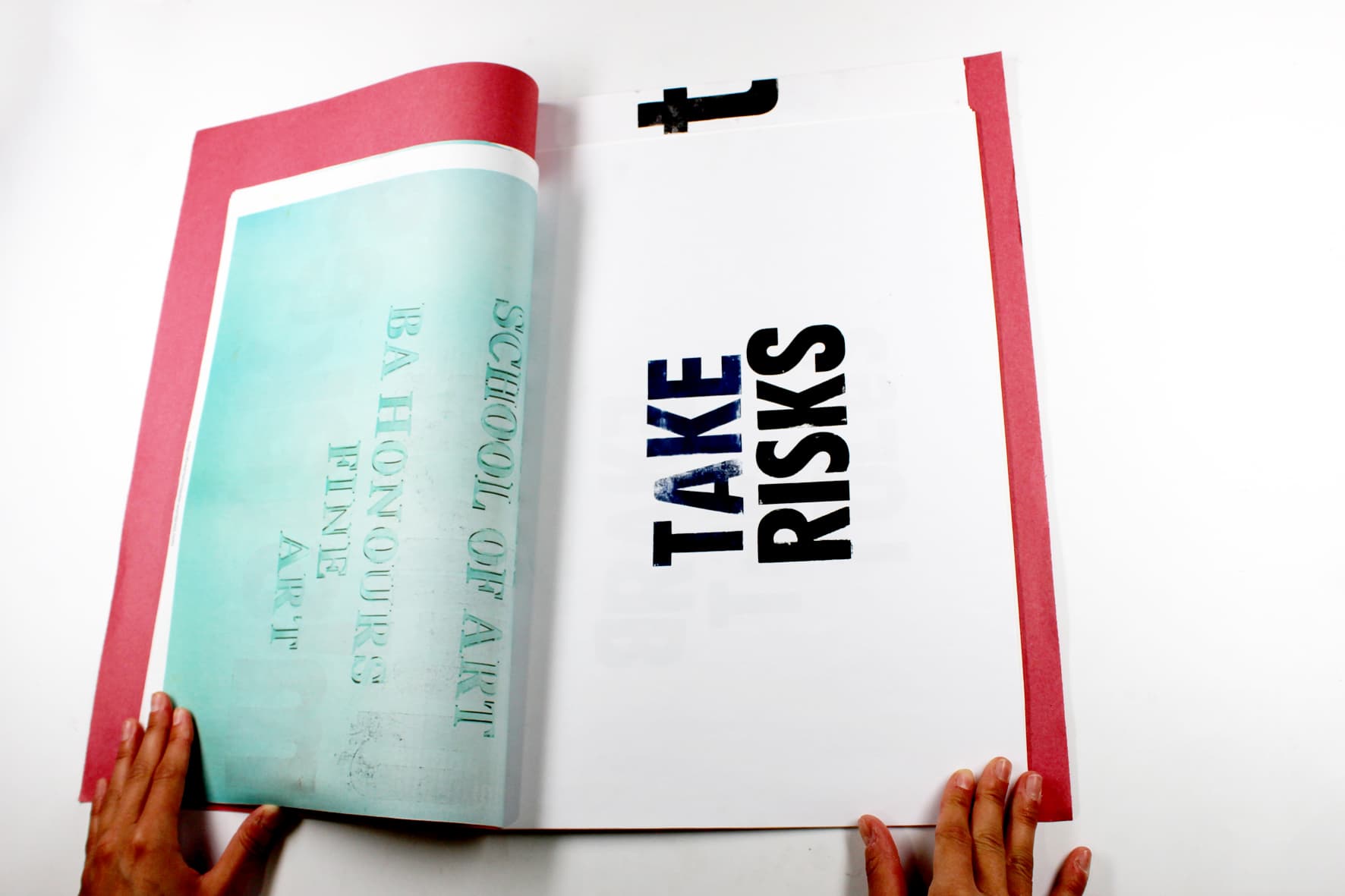 Manifesto letterpress printed spread