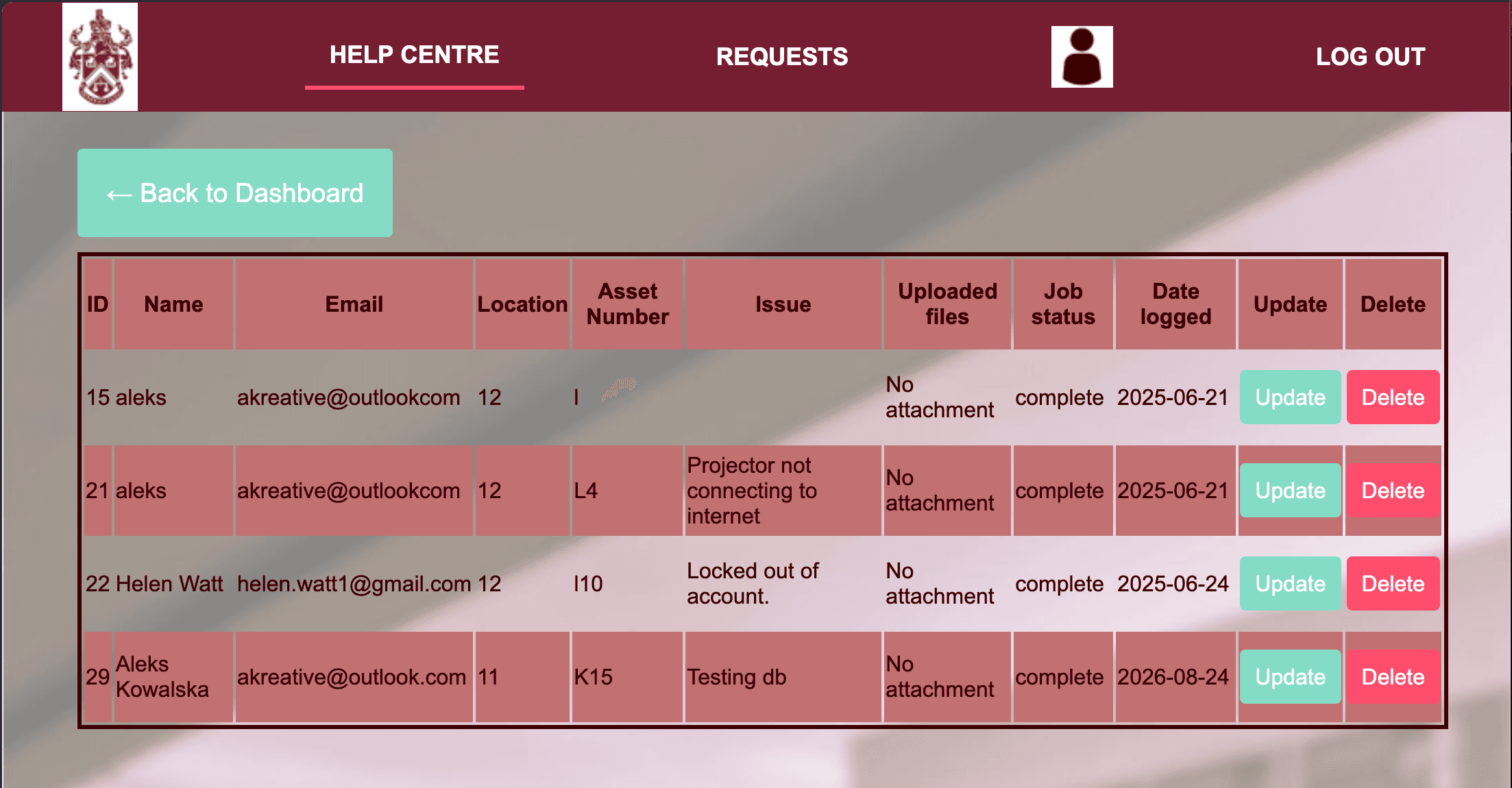 WearView Academy IT support management system